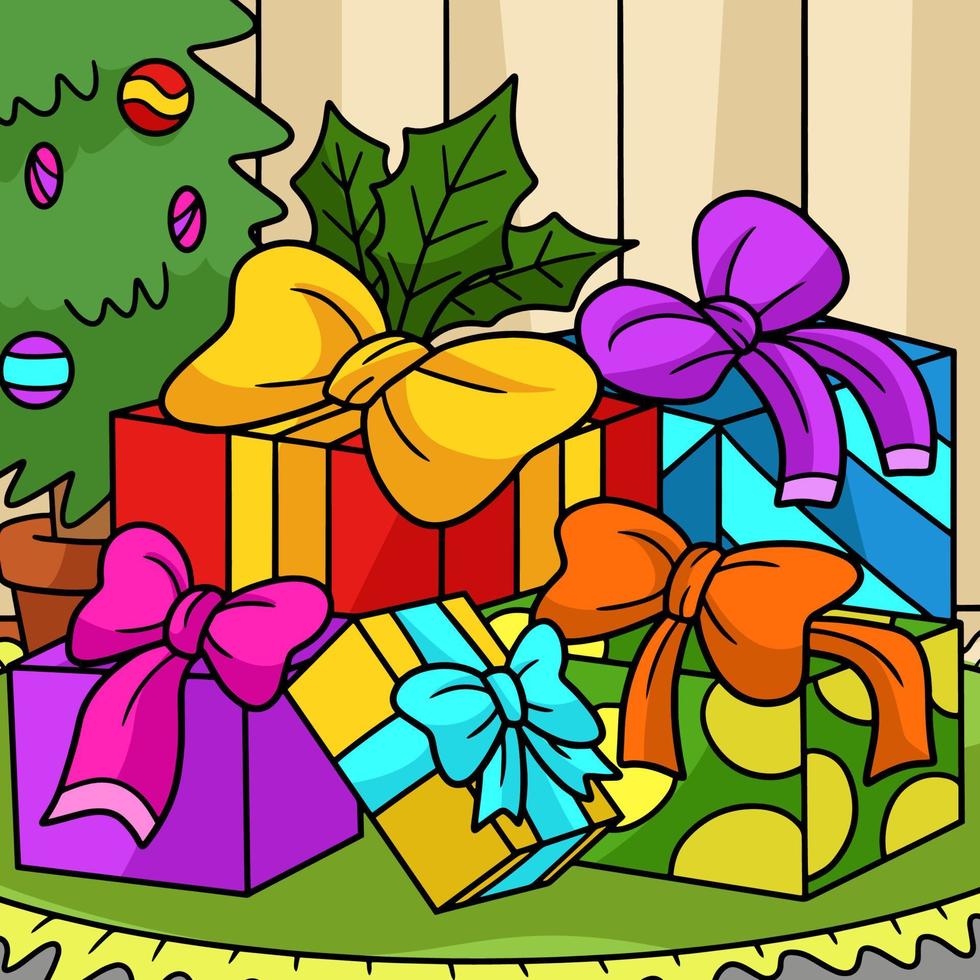 ilustración de dibujos animados de color de regalos de navidad 11415605  Vector en Vecteezy