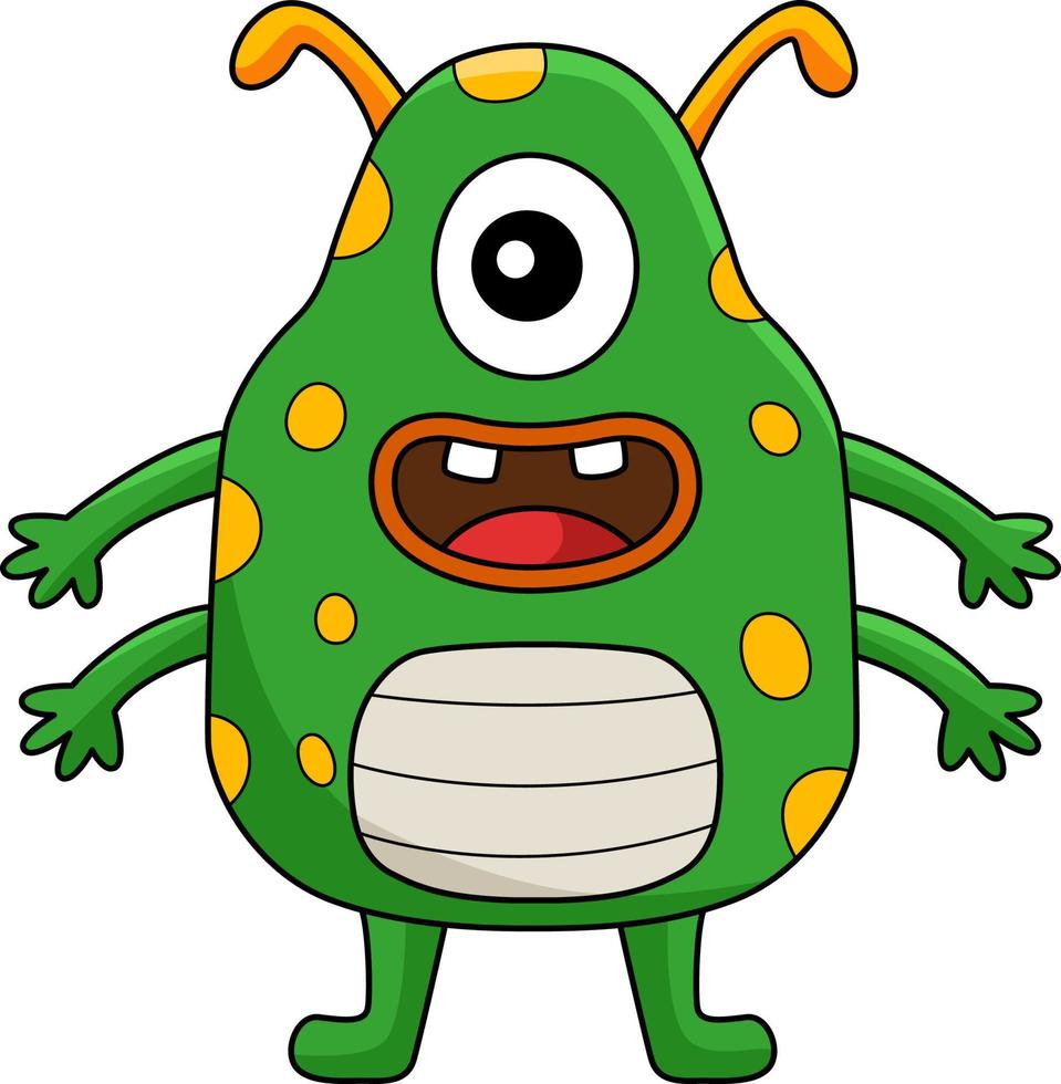 One Eyed Monster Cartoon Colored Clipart vector