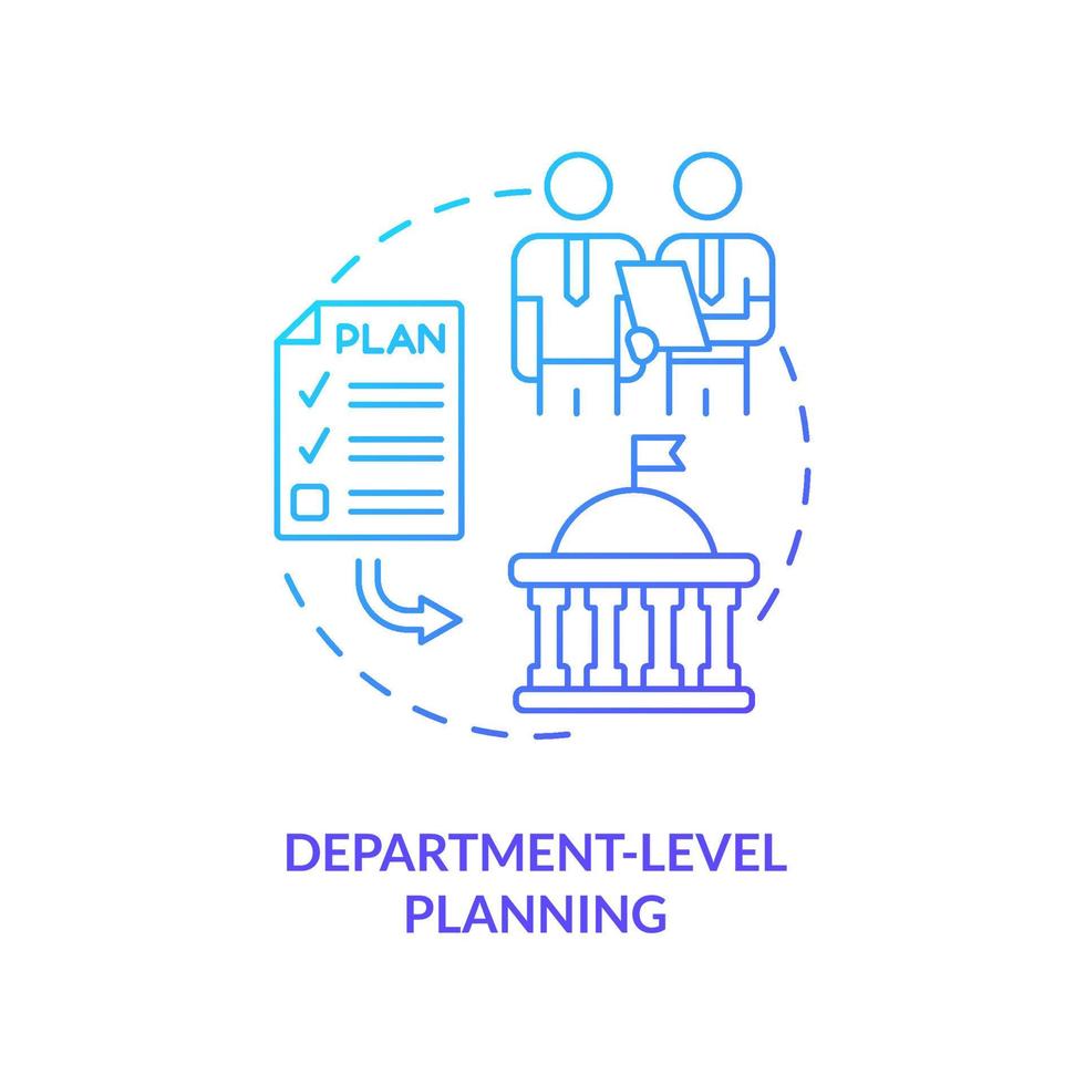 Department level planning blue gradient concept icon. Revenues and expenses. Budgeting process abstract idea thin line illustration. Isolated outline drawing. vector