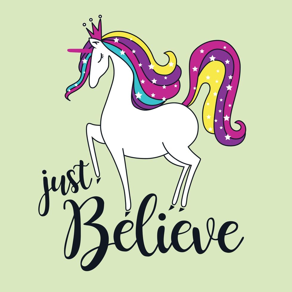 just believe in unicorn vector