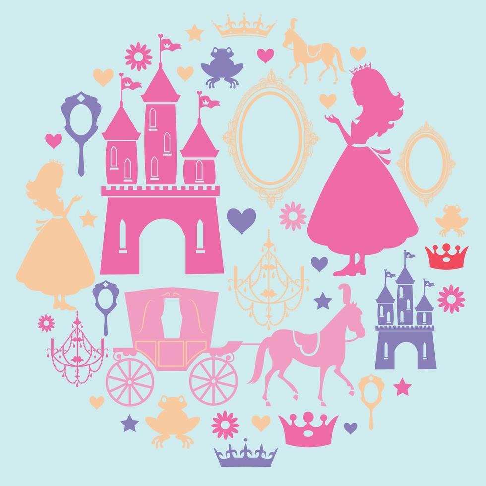 princesa real iconos vector