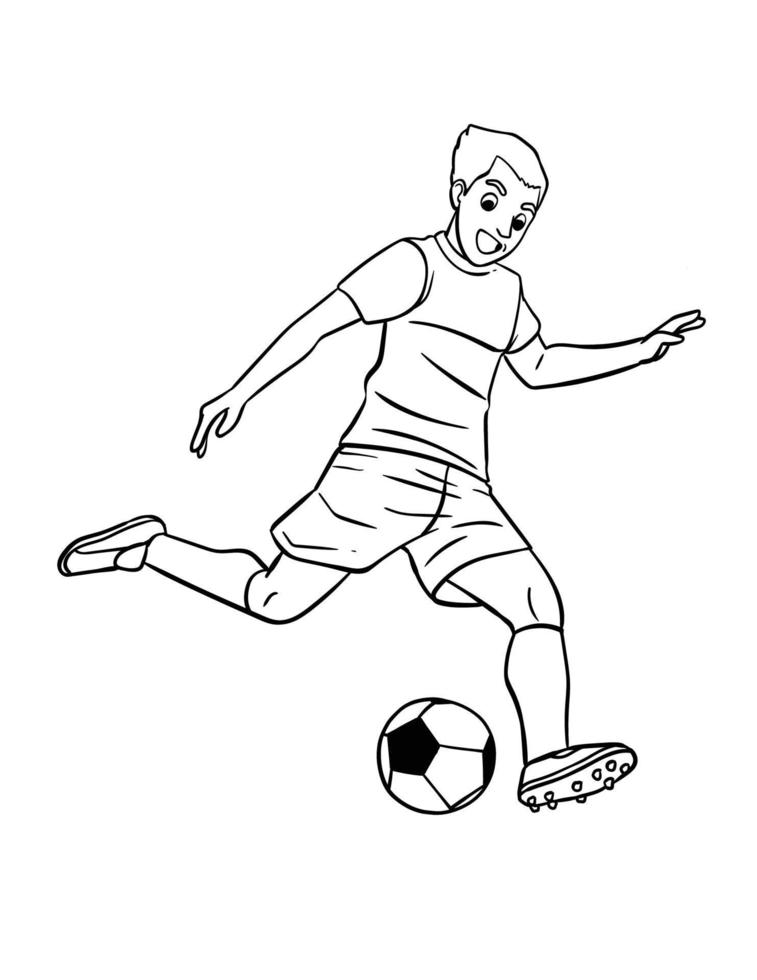 Página para colorear aislada de fútbol para niños 11415709 Vector en  Vecteezy