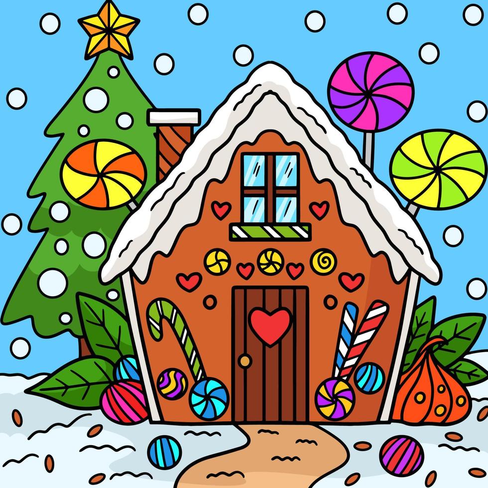 Christmas Gingerbread Colored Cartoon Illustration vector