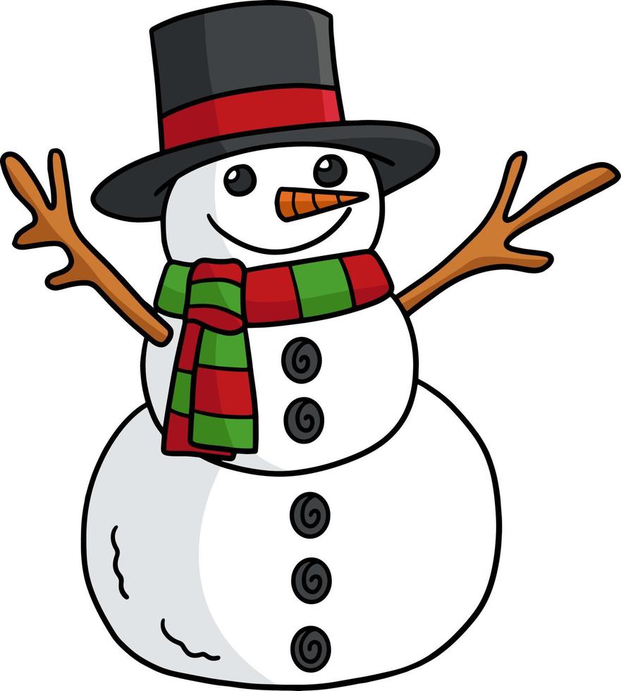 navidad muñeco de nieve dibujos animados color clipart 11415728 Vector en  Vecteezy
