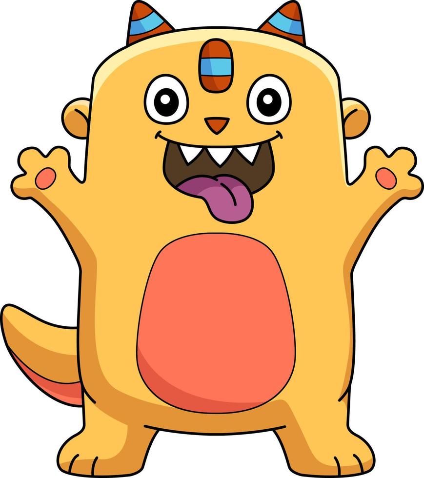 Silly Monster Cartoon Colored Clipart Illustration vector