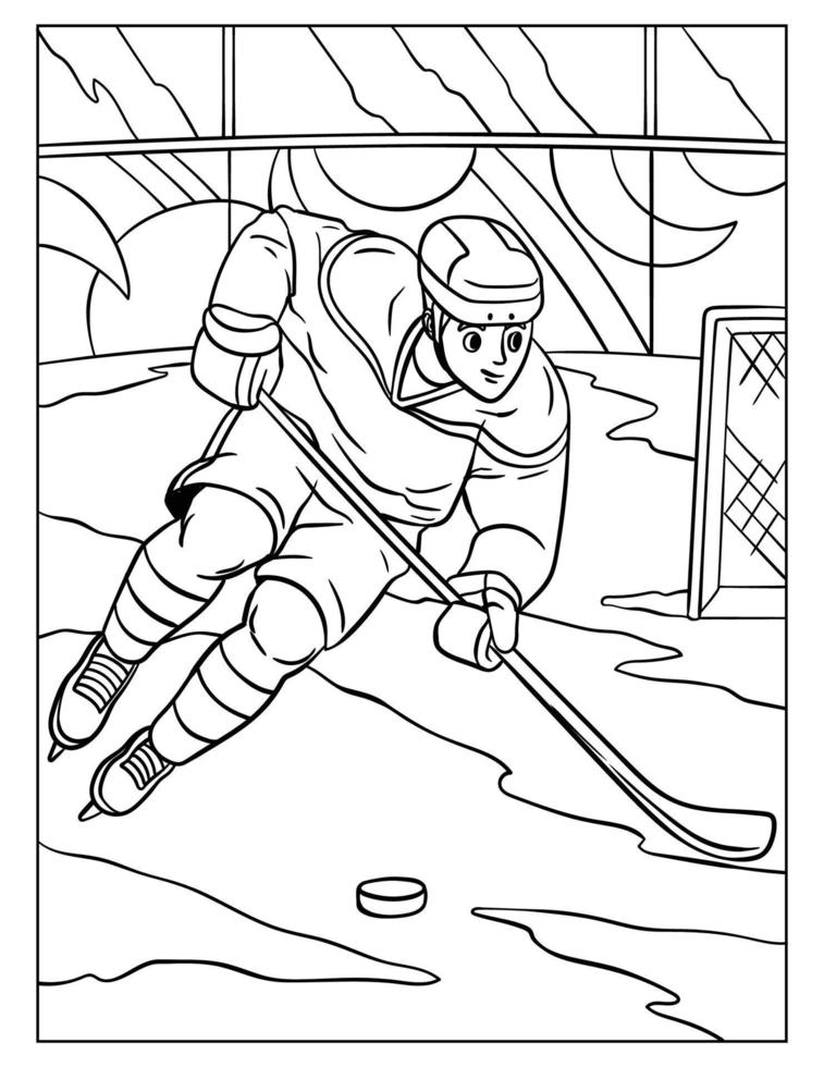 Ice hockey Coloring Page for Kids vector