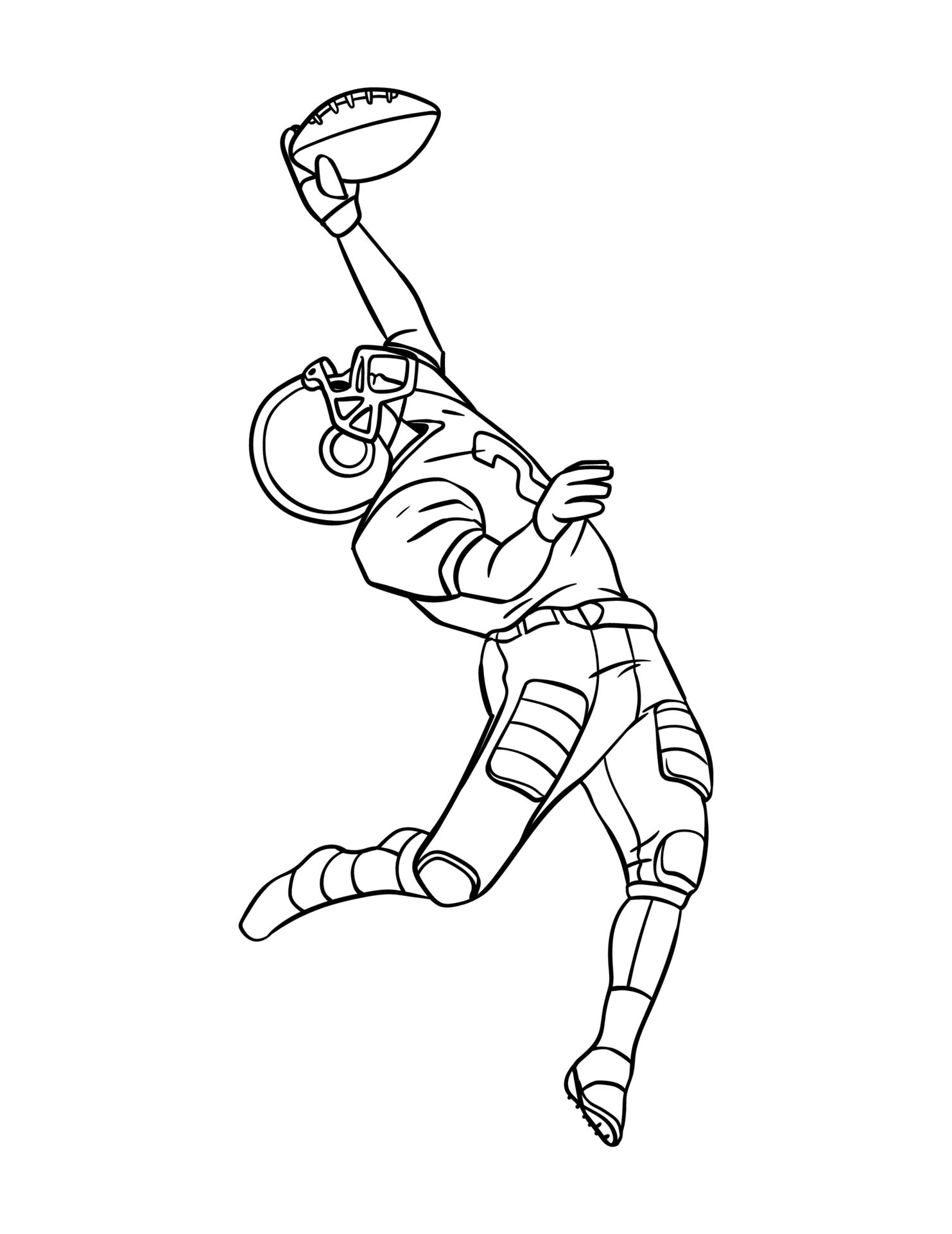 American Football Isolated Coloring Page for Kids 11415808 Vector Art