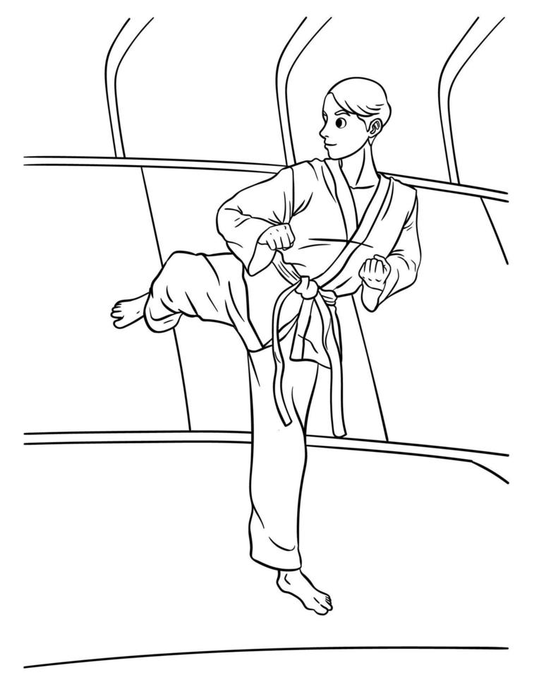 Karate Coloring Page for Kids 11415810 Vector Art at Vecteezy