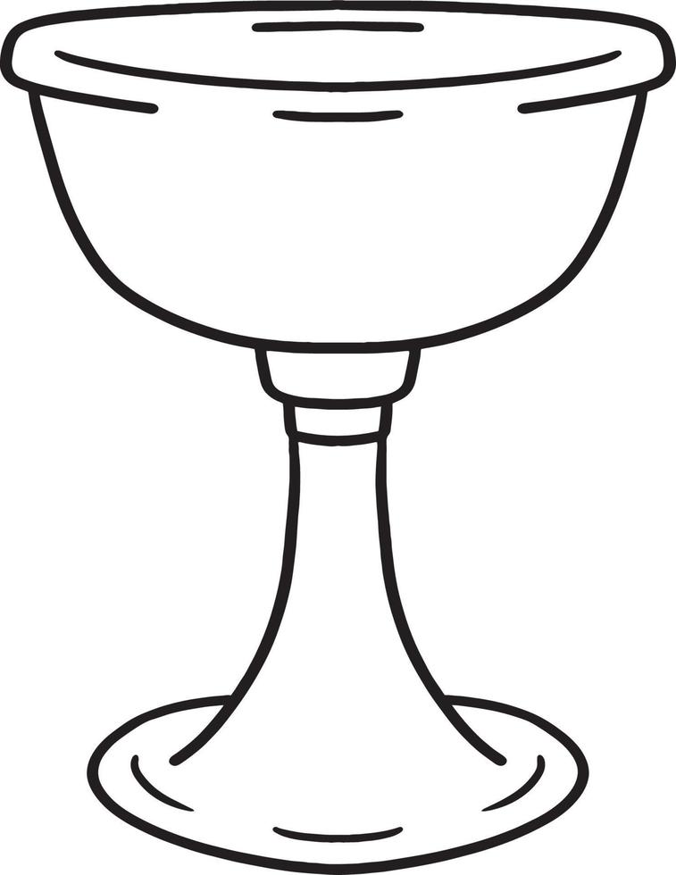 Hanukkah Chalice Isolated Coloring Page for Kids vector