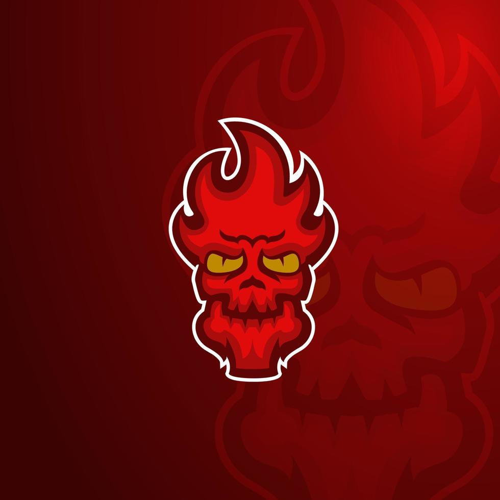 skull fire logo vector