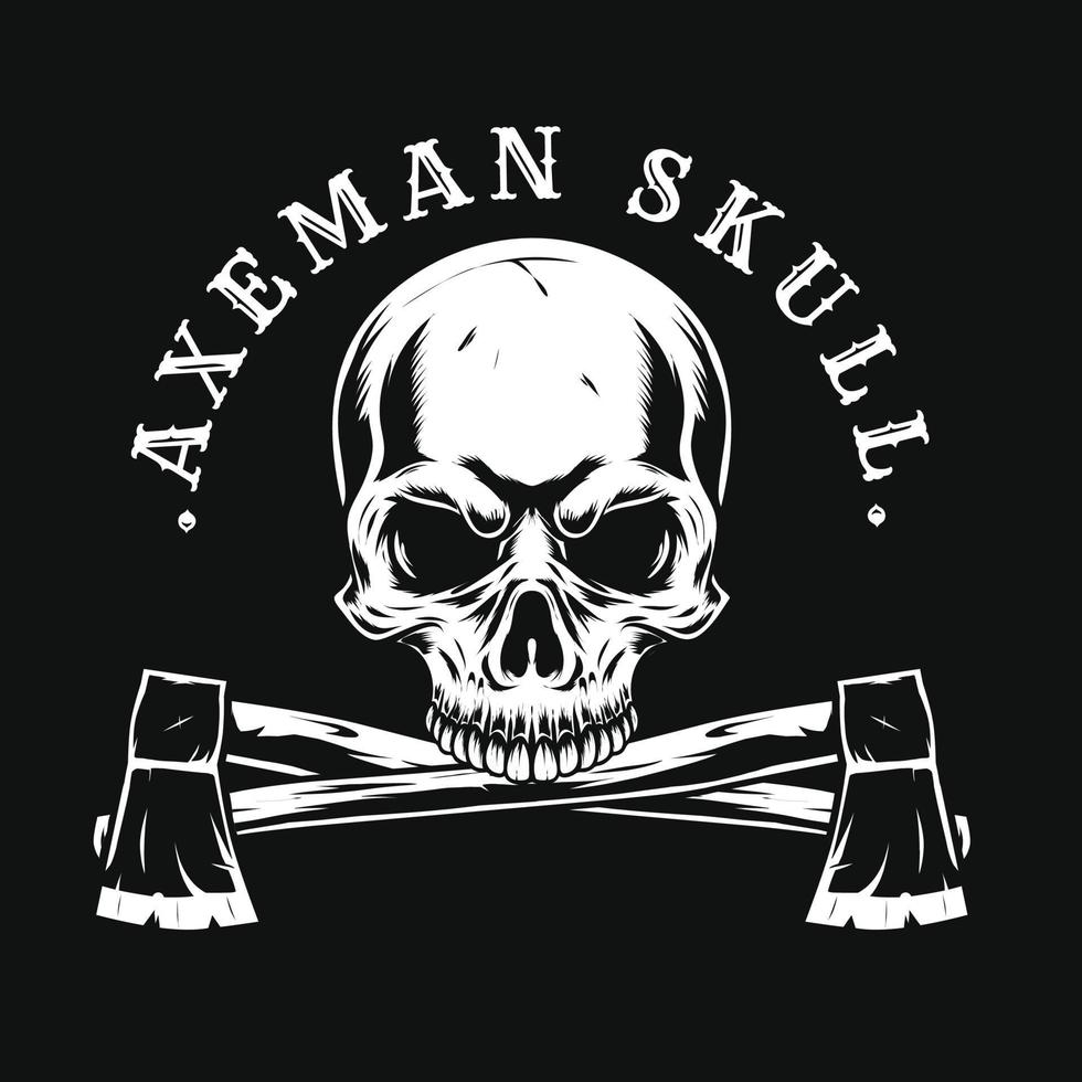 axeman skull illustration vector