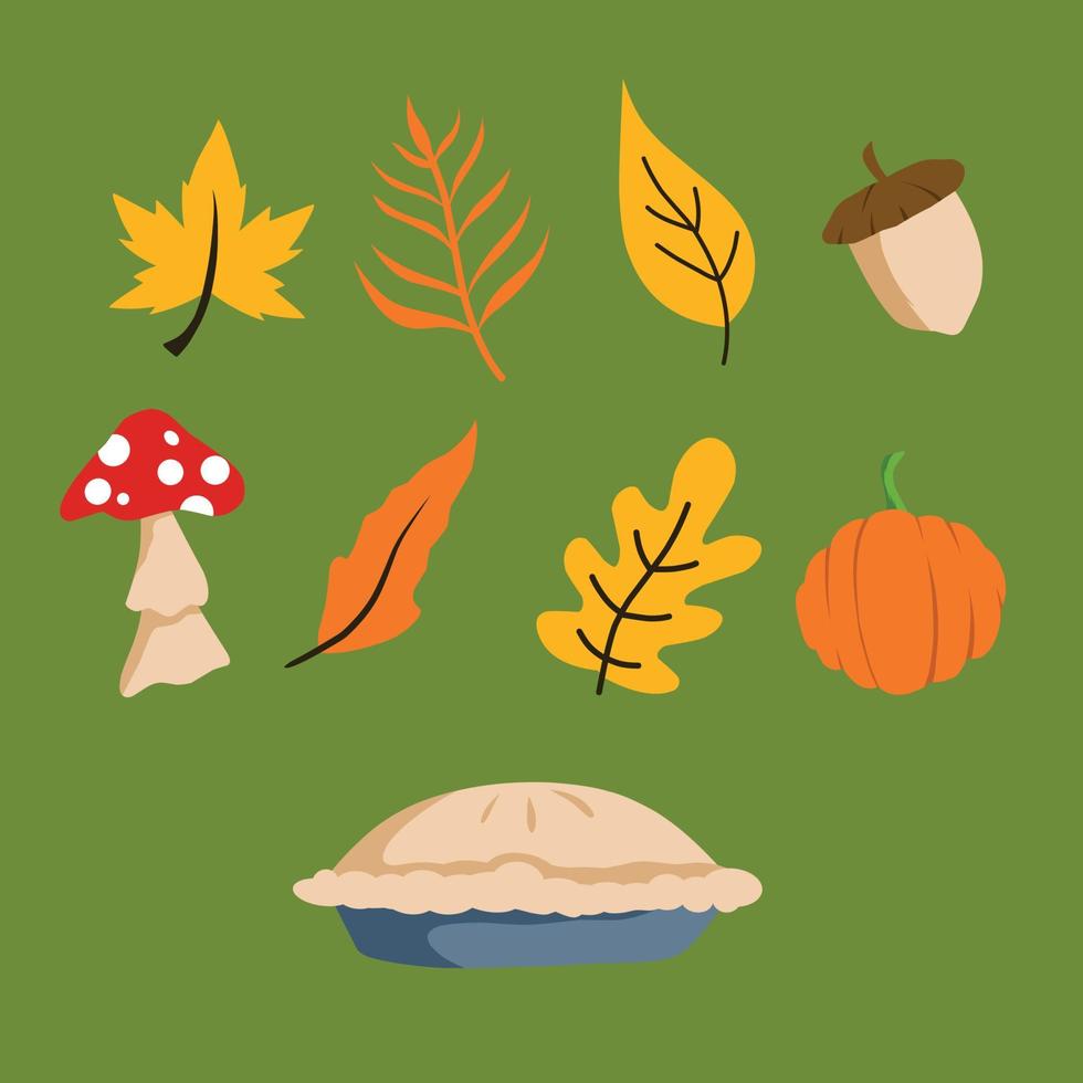 autumn element design vector