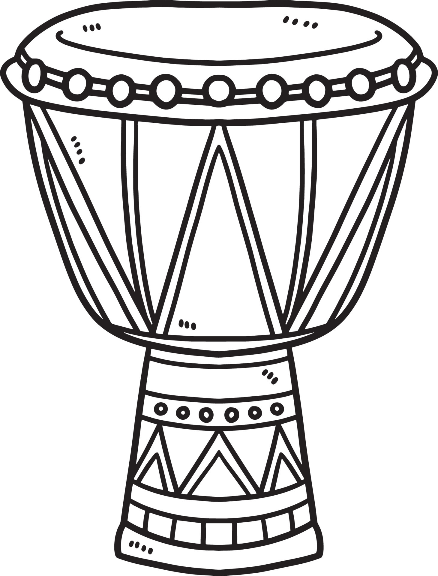 kwanzaa djembe aislado página para colorear para niños 11415982 Vector