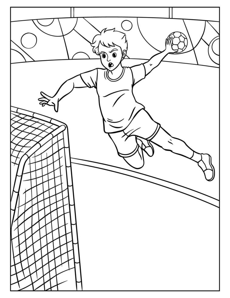 dibujo de balonmano para colorear para niños vector