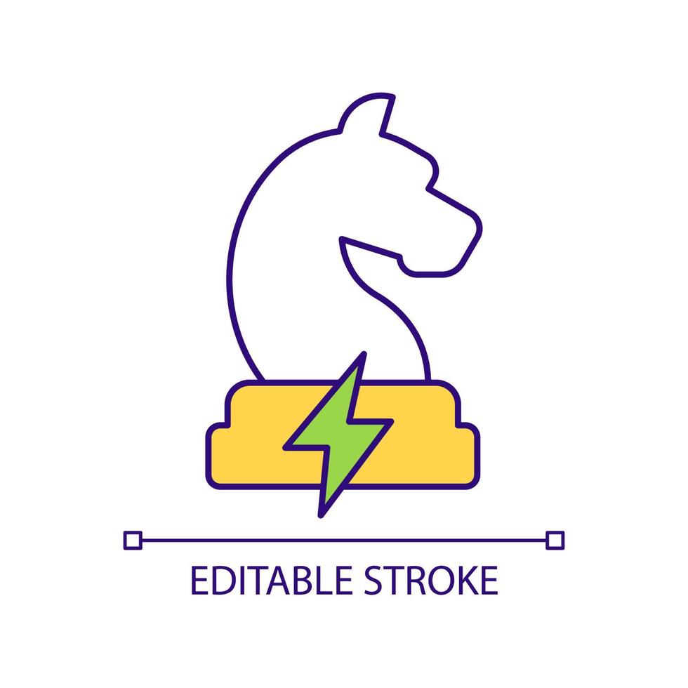 Strategic renewable energy management RGB color icon. Sustainable future planning. Energy efficiency. Isolated vector illustration. Simple filled line drawing. Editable stroke.