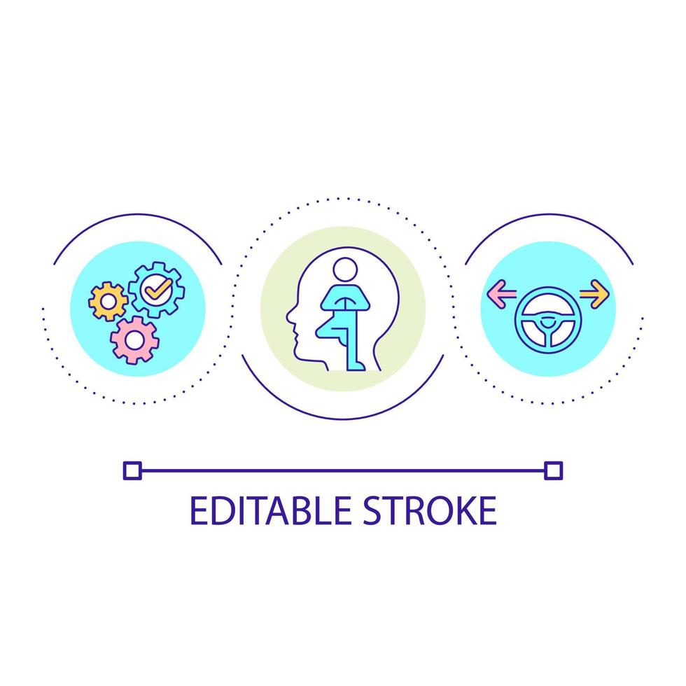 Mental state stability loop concept icon. Healthy mindset. Inner balance and healthy life abstract idea thin line illustration. Isolated outline drawing. Editable stroke. vector