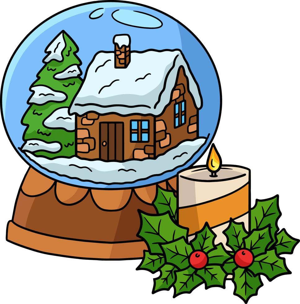 navidad globo de nieve cartoon color clipart vector