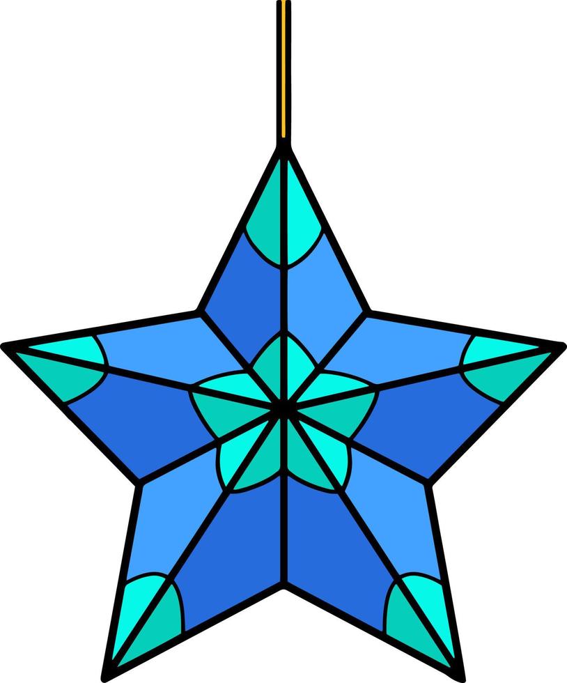 Christmas Star Ornament Cartoon Colored Clipart vector