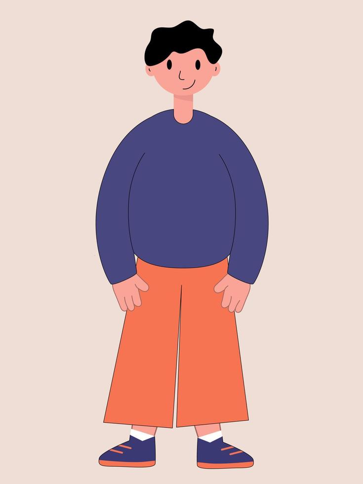 estudiante de niño feliz en estilo hiperrealista. vector