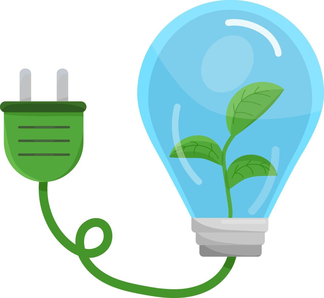 ESG, Environmental, Social and Corporate Governance, Light Bulbs with Green Plant Seedlings and Management Gear vector