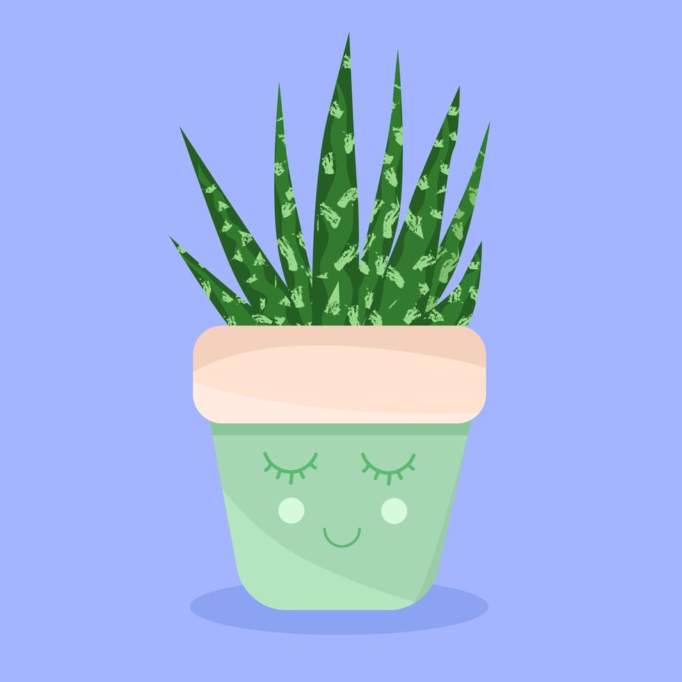 indoor plant in a pot cartoon character vector