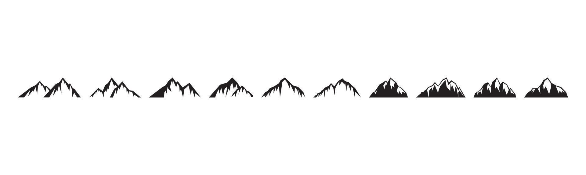conjunto de iconos de montaña plantilla de diseño ilustración vectorial vector