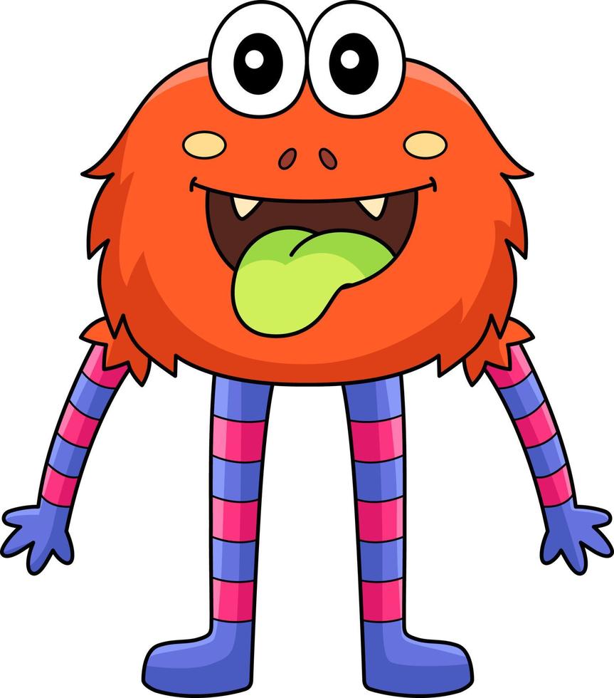 Monster with Long Arm And Long Leg Cartoon Clipart vector