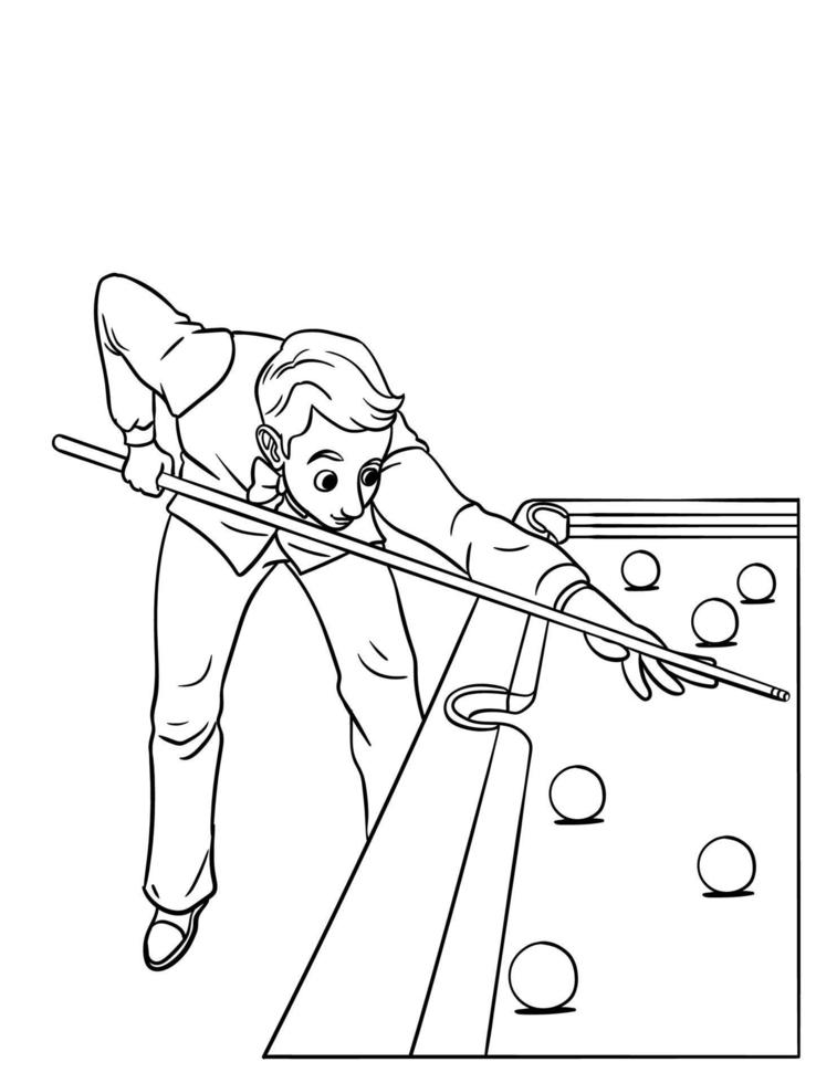 Snooker Isolated Coloring Page for Kids vector