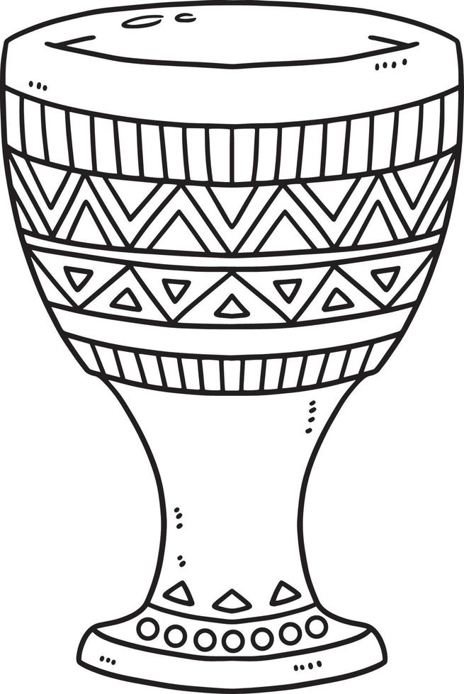 Kwanzaa Unity Cup Isolated Coloring Page for Kids vector