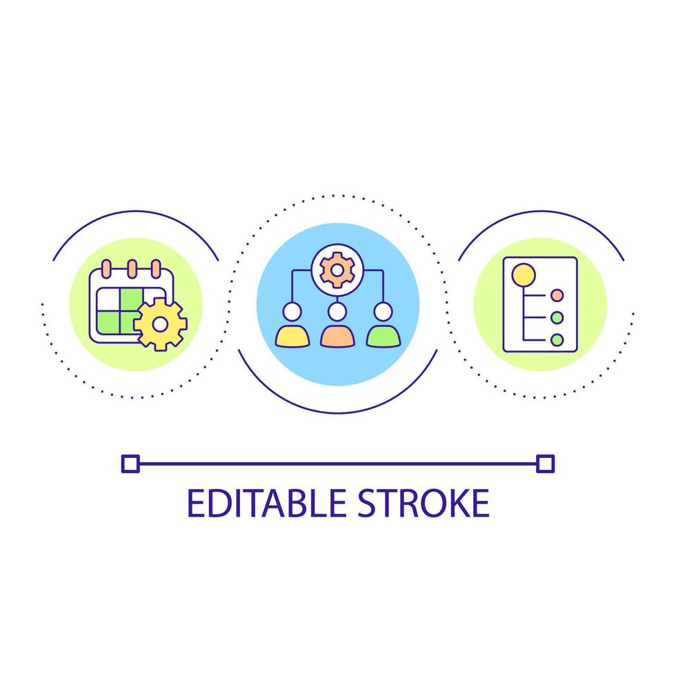 Build comfortable schedule loop concept icon. Work shifts agenda. Workflow systematization abstract idea thin line illustration. Isolated outline drawing. Editable stroke. vector