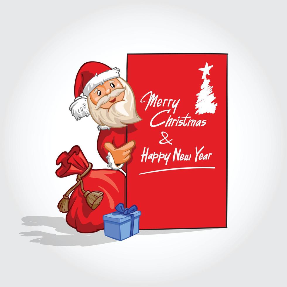 Beautiful Christmas of illustrations with funny Santa Claus. Make the holidays more fun. vector