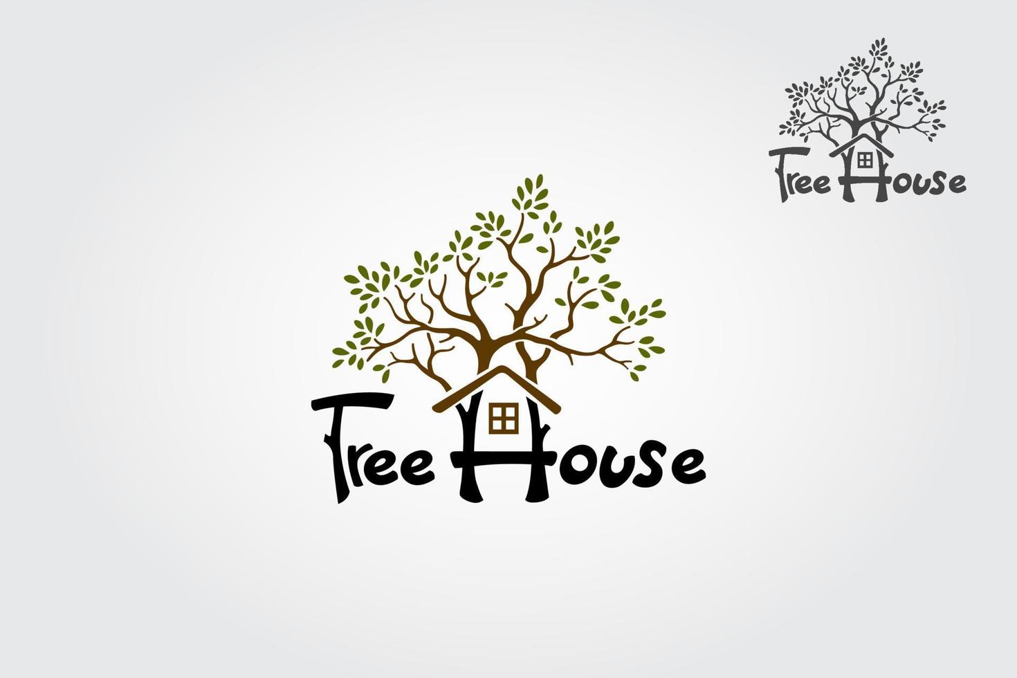 Tree House is an illustrative logo, elegant, nature, modern for Environmental care related business that can be use for multipurpose company. vector