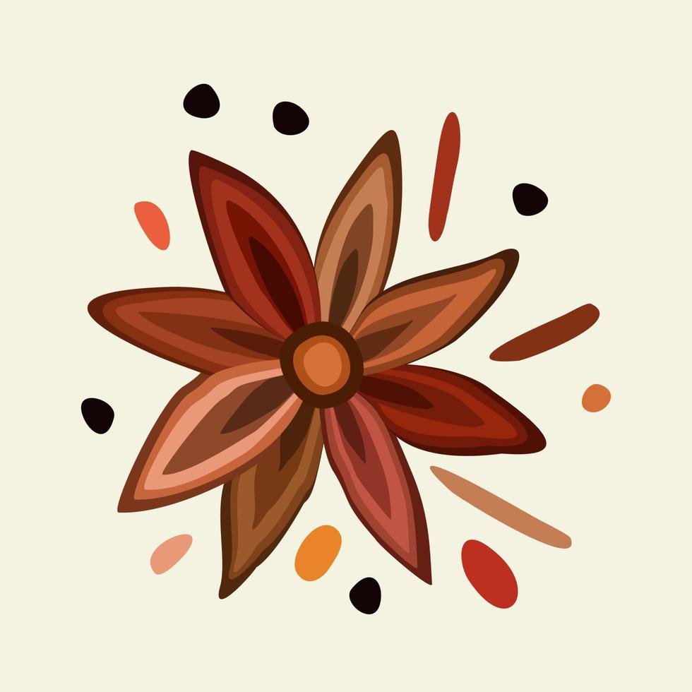 Seed of cinnamon on light yellow background. vector