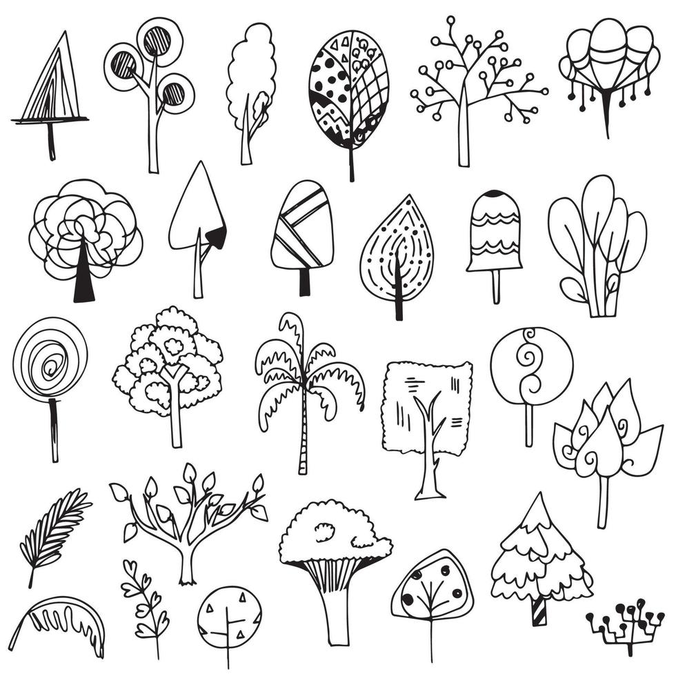 Tree doodle design element vector