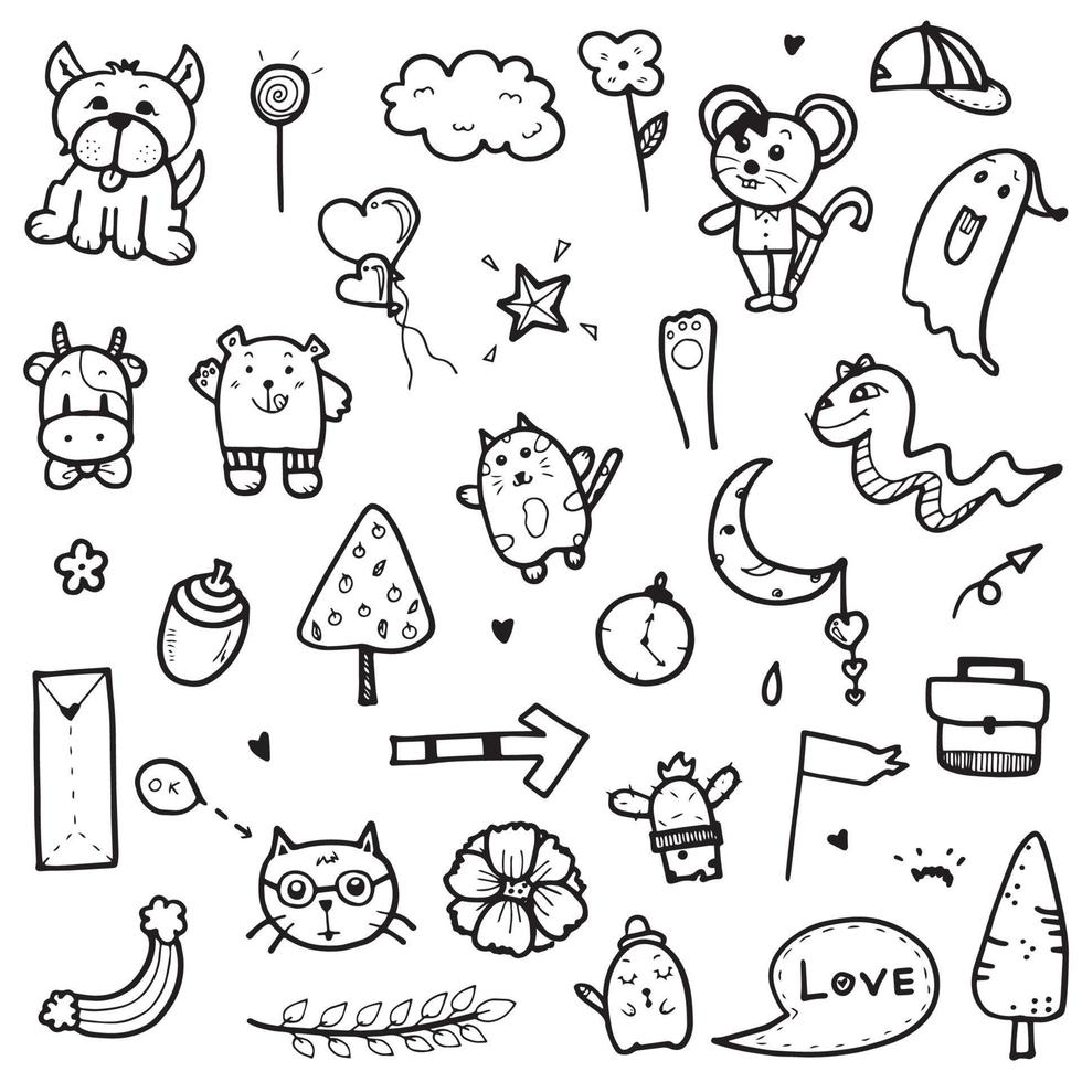 Cute doodle element vector hand drawn style 11416722 Vector Art at Vecteezy