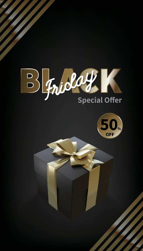 Black Friday Deals in Black and Gold vector