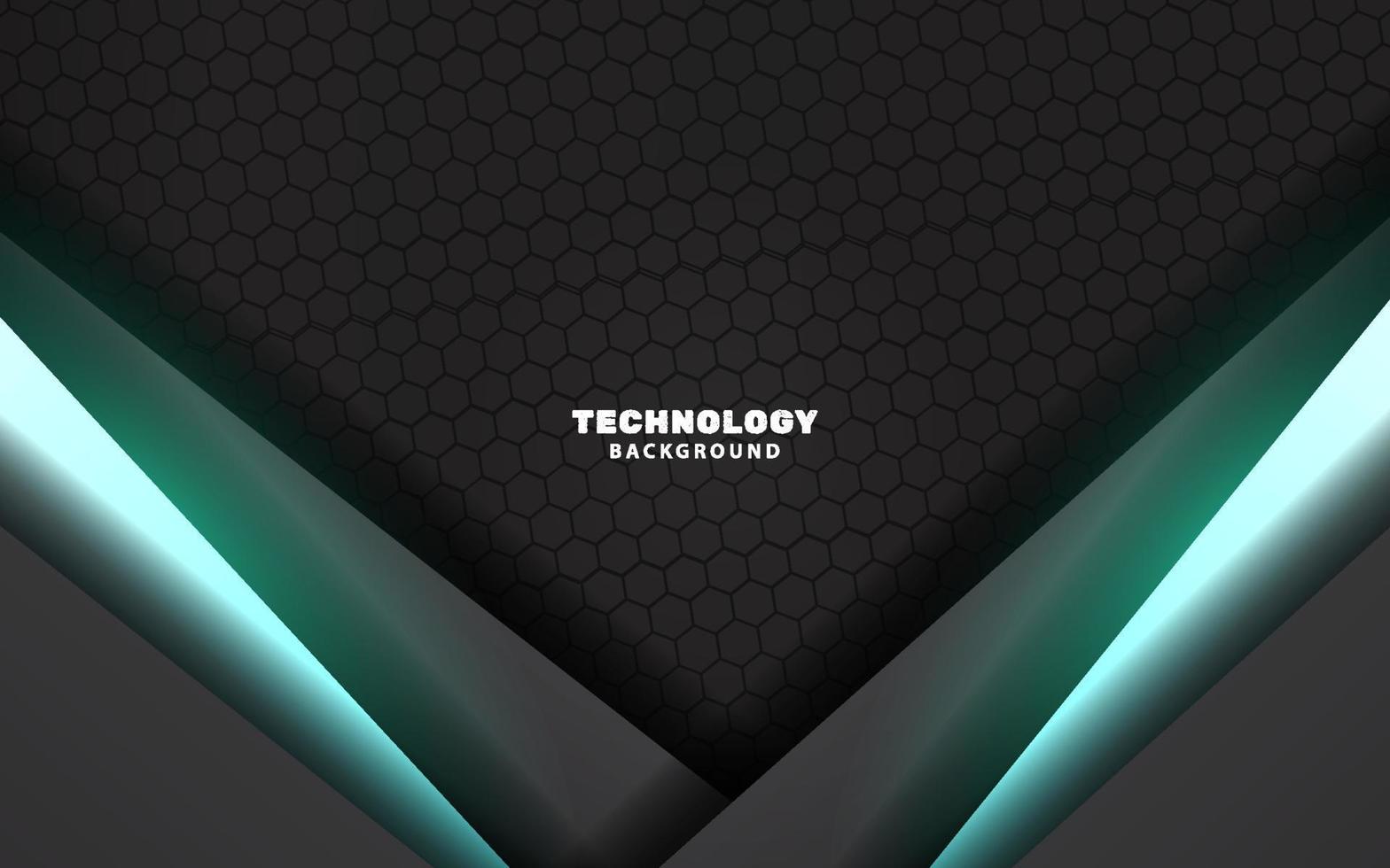 Abstract modern technology black and blue color background vector