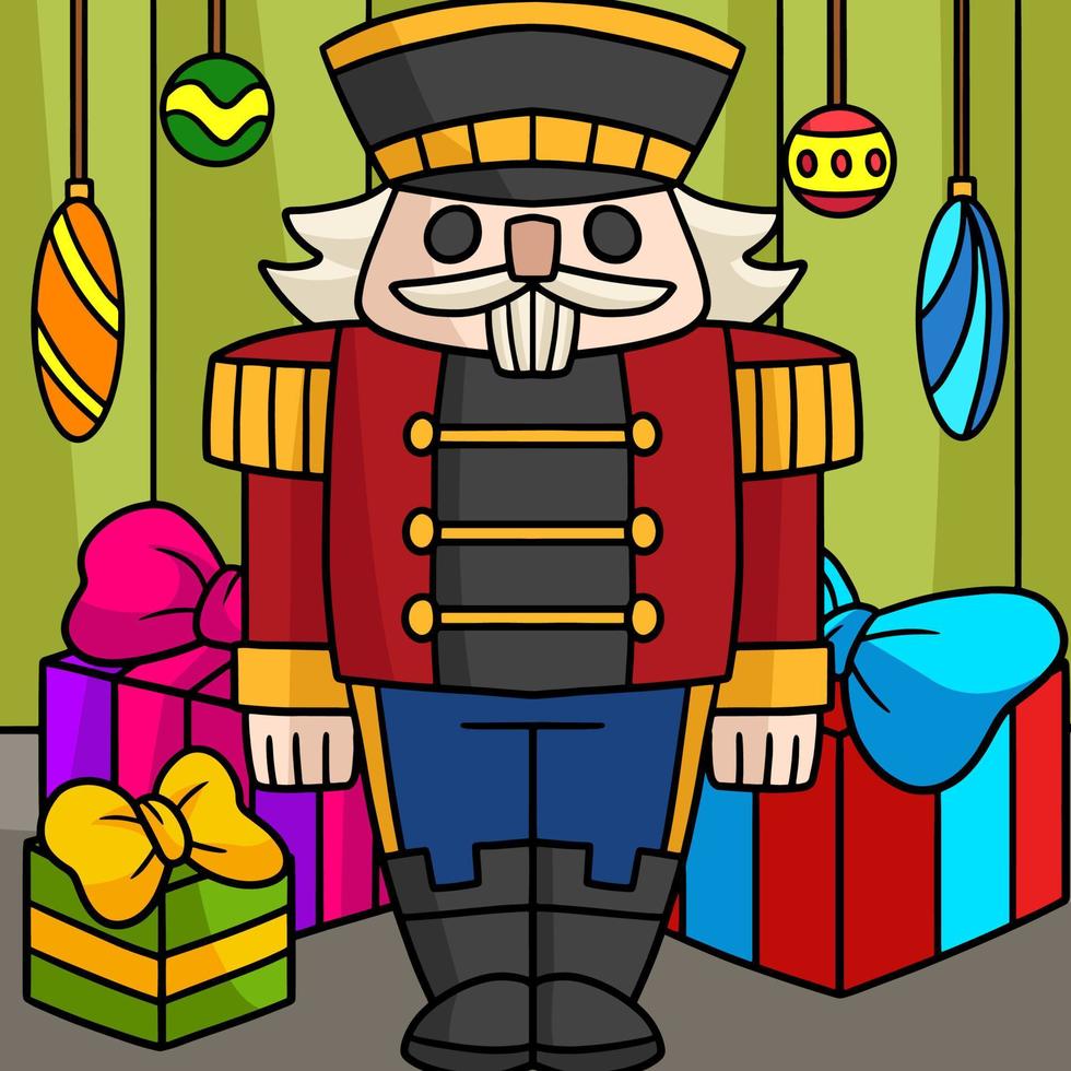 Christmas Nutcracker Colored Cartoon Illustration vector
