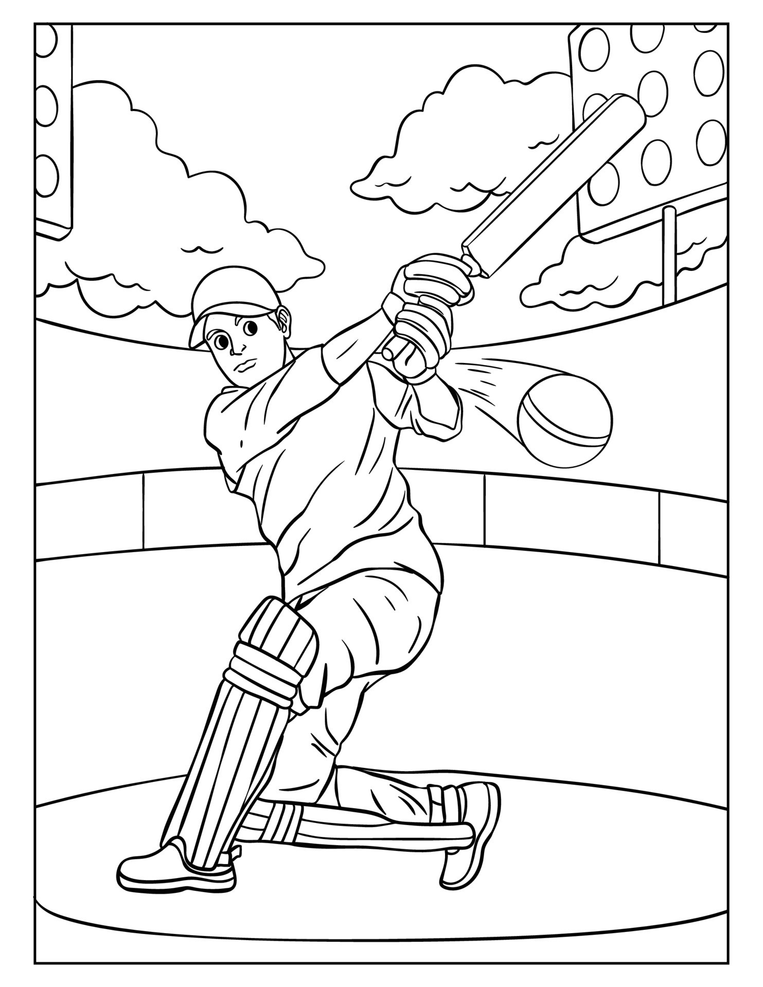 Cricket Coloring Page For Kids 11416893 Vector Art At Vecteezy