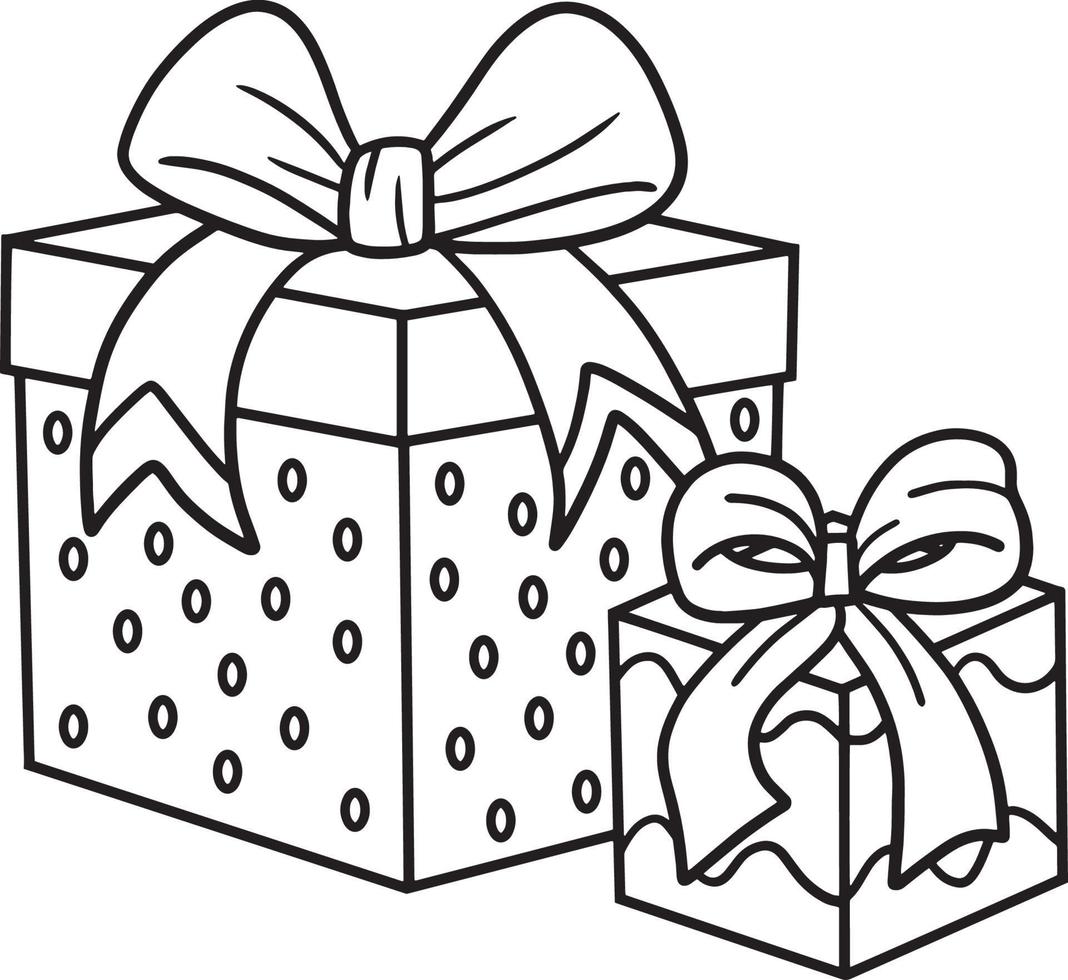 Coloring Present Gift Printable - Gifts Isolated Coloring Page For Kids Free Vector