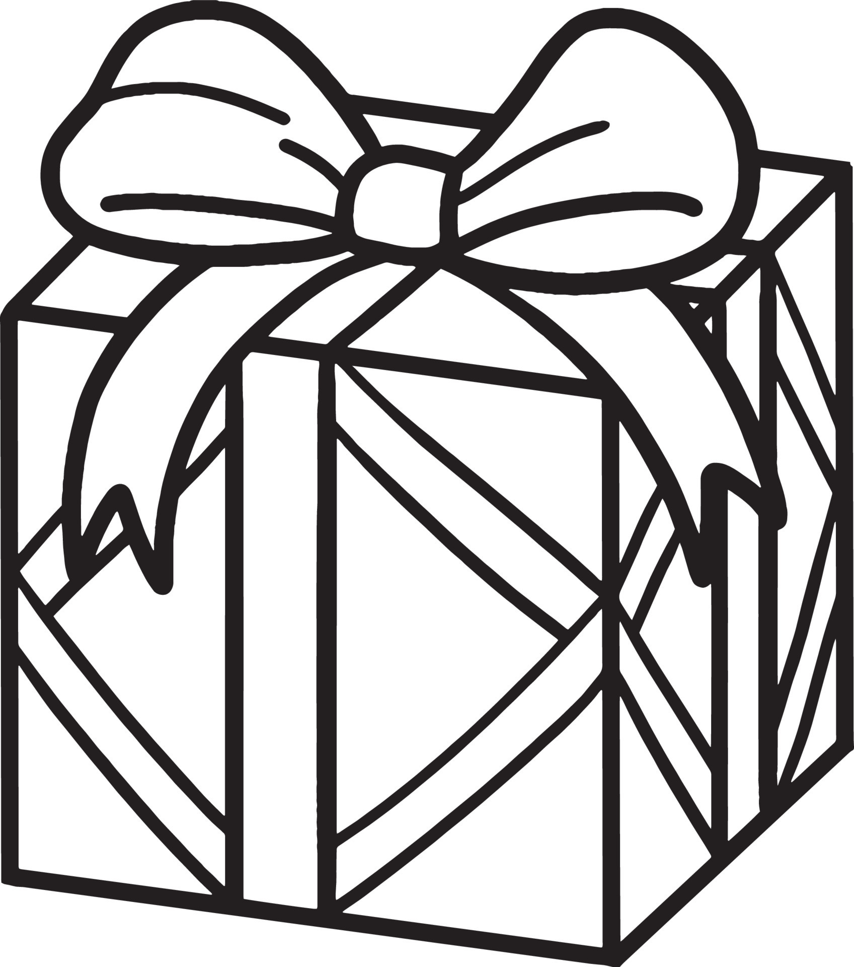 Gifts Isolated Coloring Page for - Gifts Isolated Coloring Page For Kids Free Vector