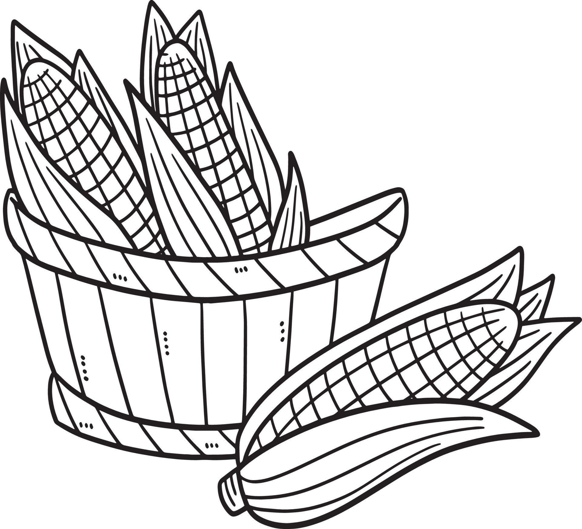 maíz aislado página para colorear para niños 11416911 Vector en Vecteezy