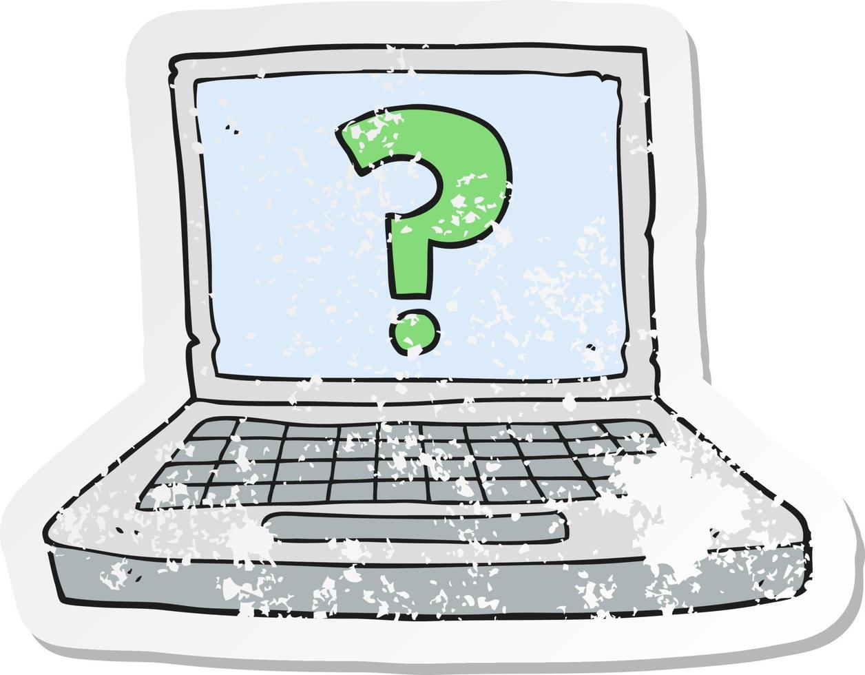 retro distressed sticker of a cartoon internet search vector