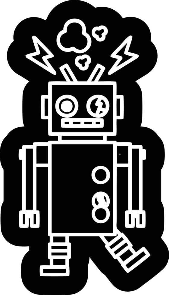 malfunctioning robot icon vector