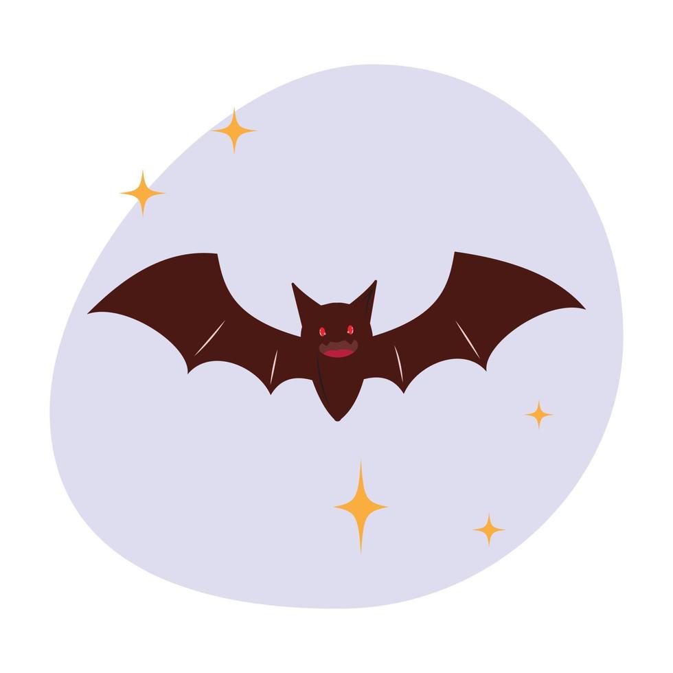 linda ilustración de murciélago volador para impresiones, tarjetas, carteles y cualquier proyecto de diseño. vector