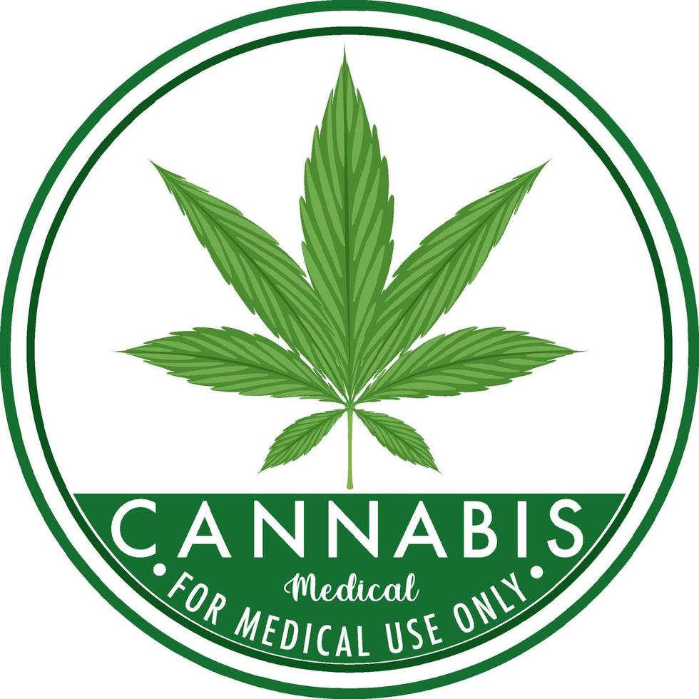 logotipo de la insignia de cannabis medicinal vector