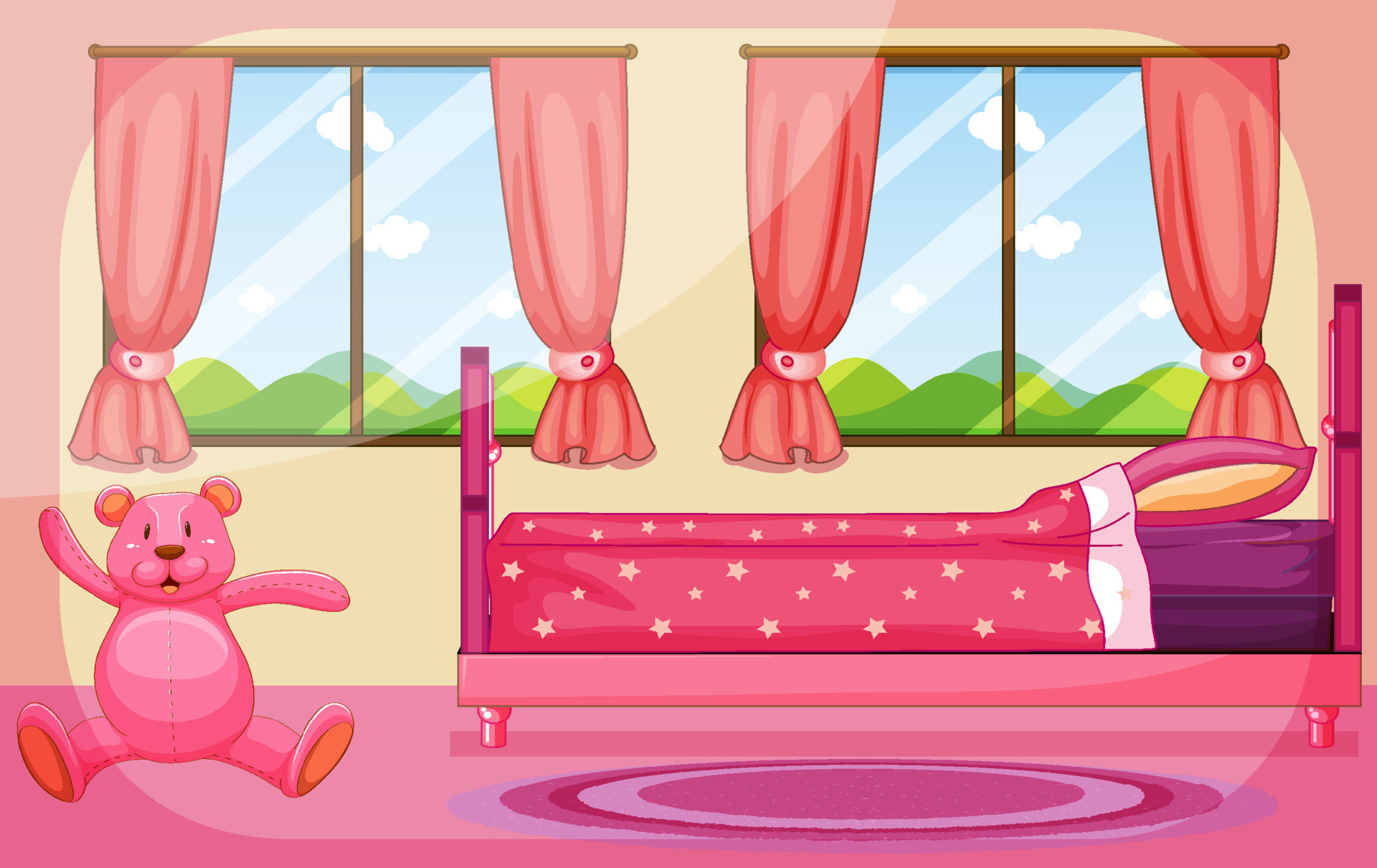 Pink bedroom background template 11417342 Vector Art at Vecteezy