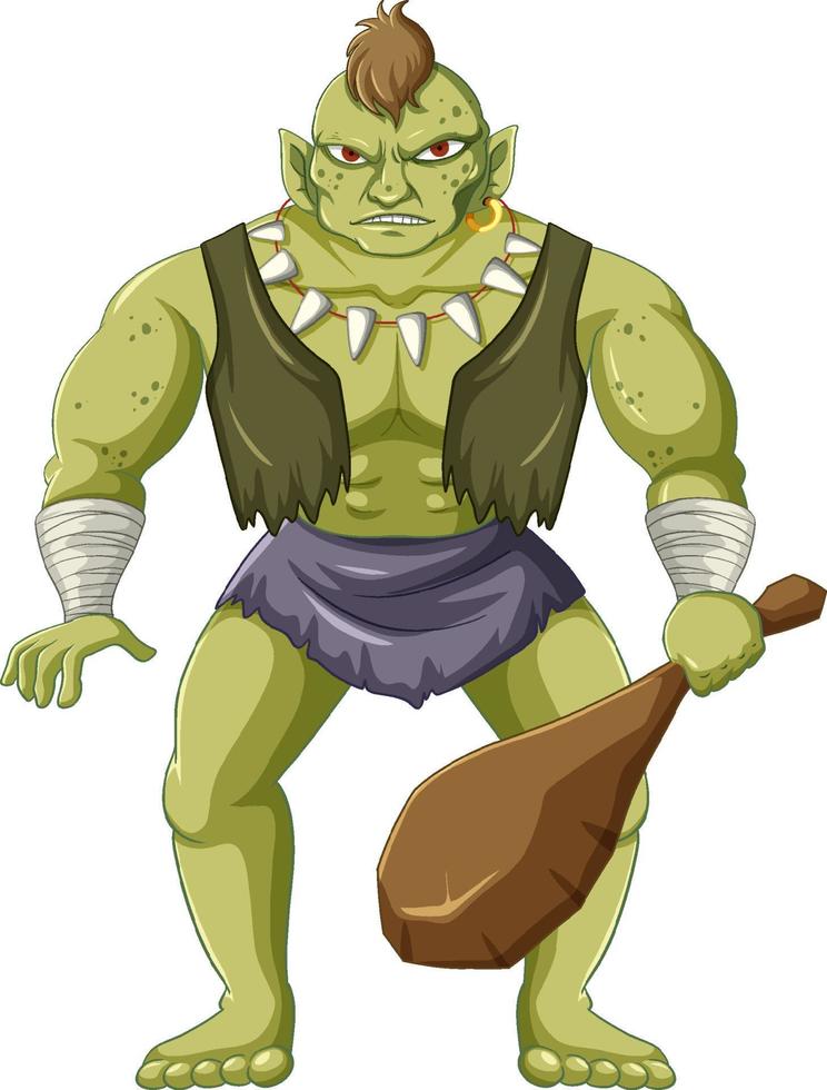 Orc cartoon character isolated vector