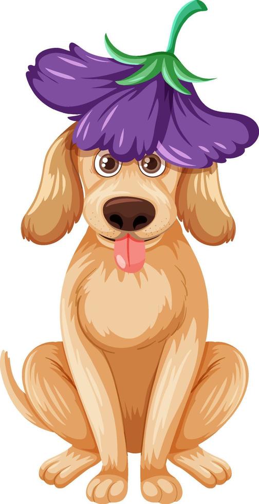 Golden retriever dog cartoon character vector