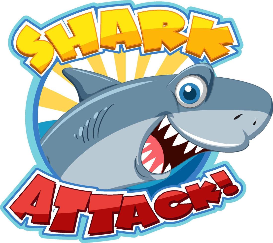 Font design for words shark attack vector